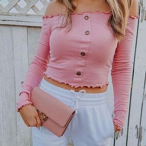 OFF THE SHOULDER PINK TOP